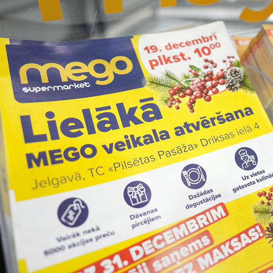 Jelgavā atklāts pirmais MEGO supermārkets